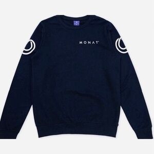 monat modern nature long sleeve crewneck dark navy